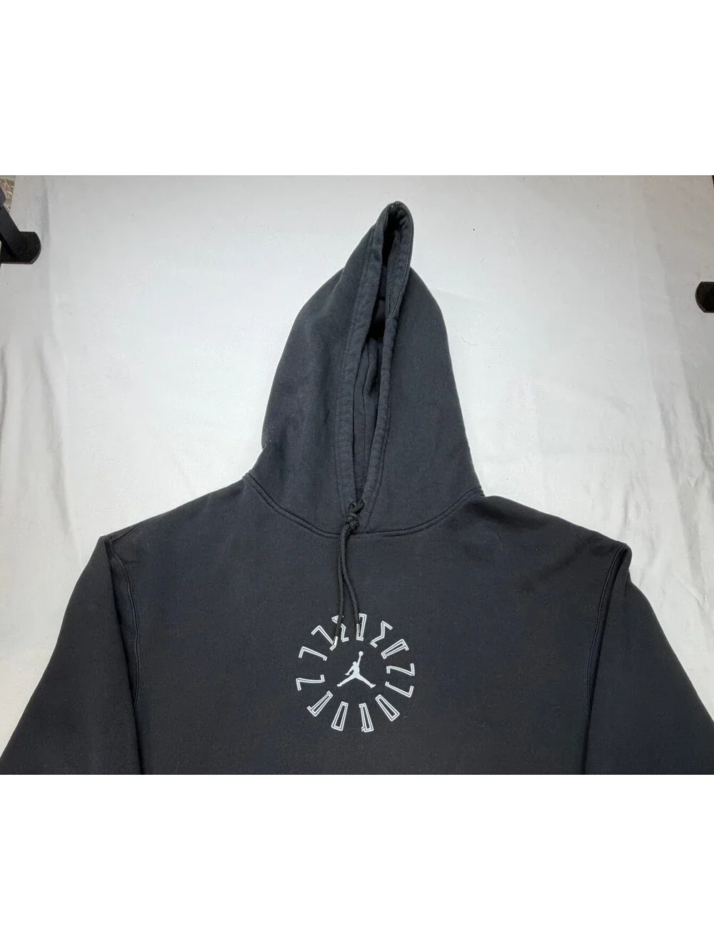 Jordan Air Men's Graphic Hoodie Fleece Pullover Sweatshirt Pockets Size XL Black